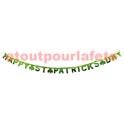 Guirlande lettre St Patrick - trèfle vert métallisé - 10cm x 2.70 m