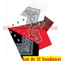 Lot de 12 Bandanas rouge pour deguisement de Cow-boy, Farwest, Renaud