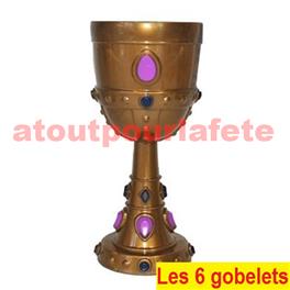 Lot de 6 Gobelets de roi, Calice, Saint Graal,