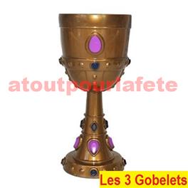 Lot de 3 Gobelets de roi, Calice, Saint Graal,