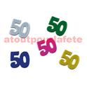 Confetti de Table chiffre " 50" multicolore 1,2cm (sachet de 10Grs)