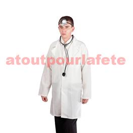 Blouse Blanche de Médecin, Chirurgien, Homme (T.U)