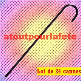 Lot de 24 Cannes de Charlot en plastique noir 80cm