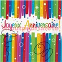 16 Serviettes papier "Joyeux Anniversaire" 33 x 33 cm