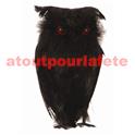 Hibou noir de décoration Halloween 28cm