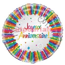 Ballon mylar 45cms  "Joyeux anniversaire"