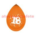 Sachet de 10 Ballons Jubilé "18"  25cms couleur assorties