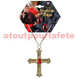 Parure de bijoux de Cardinal (Collier avec croix + 2 Bagues)