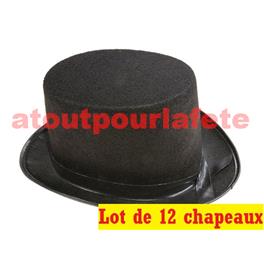 LOT A PRIX PRO: 12 Chapeaux, Haut de Forme Cylindre, Gibus, Conscrits adulte