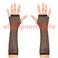 Gants Mitaine resille long  noir (la paire)