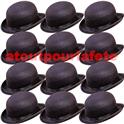 Lot de 12 CHAPEAUX MELON NOIR ADULTE pas cher