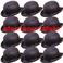 Lot de 12 CHAPEAUX MELON NOIR 