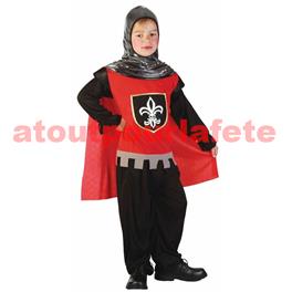 Déguisement enfant de Chevalier medieval noir & rouge Déguisement enfant de Chevalier medieval noir & rouge