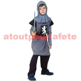 Déguisement enfant de Chevalier medieval gris