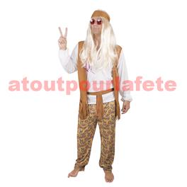 Déguisement d' Homme Hippie Beige-blanc (T.U) Déguisement d' Homme Hippie Beige-blanc (T.U)