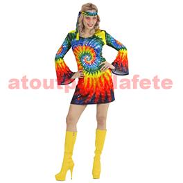 Robe Tunique Psychedelique, Batik pour deguisement Hippie