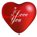 Pochette 10 ballon cœurs "I Love You" St Valentin