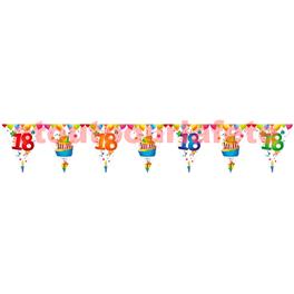 Guirlande "joyeux anniversaire 18 ans " - 15 fanions 6 m