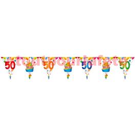 Guirlande "joyeux anniversaire 50 ans " - 15 fanions 6 m