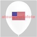 Pochette de 10 Ballons Ø29  " Drapeau USA" sérigraphie 1 face