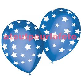 Pochette de 8 Ballons Ø29 "Etoiles Bleu roi" Pochette de 8 Ballons Ø29 "Etoiles Bleu roi"