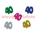 Confetti de Table chiffre " 40" multicolore 1,2cm (sachet de 10Grs)