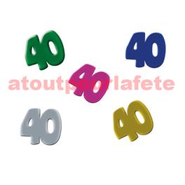 Confetti de Table chiffre " 40" multicolore 1,2cm (sachet de 10Grs) Confetti de Table chiffre " 40" multicolore 1,2cm (sachet de 10Grs)