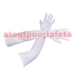 Gants longs blanc - 60cm - la paire