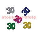 Confetti de Table chiffre " 30" multicolore 1,5cm (sachet de 10Grs)