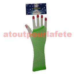 Gants Mitaine resille long Vert (la paire)