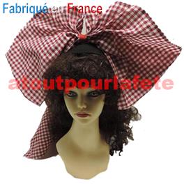 Coiffe Alsacienne vichy rouge Coiffe Alsacienne vichy rouge
