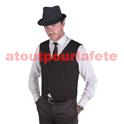 Gilet noir de Gangster, a rayures blanches fines (T.U)