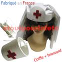 Set Infirmière WWII  pour deguisement année 40 (Coiffe + 1 brassard)