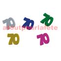 Confetti de Table Anniversaire chiffre "70" Multicolore (sachet de 10Grs)