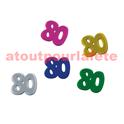 Confetti de Table Anniversaire chiffre "80" Multicolore (sachet de 10Grs)