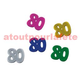 Confetti de Table Anniversaire chiffre "80" Multicolore (sachet de 10Grs) Confetti de Table Anniversaire chiffre "80" Multicolore (sachet de 10Grs)