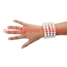 Bracelet  4 rangs en perles blanches 