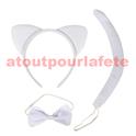 Set de déguisement Chat blanc (3pièces)