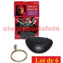 LOT A PRIX PRO: 6 Cache oeil + 6 Boucle d'oreille de Pirate (carte)