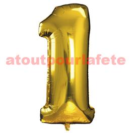 Ballon chiffre Or 30cms (gonflable à l'air) Mylar