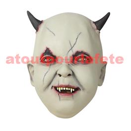Masque de Diable avec cornes  (latex)