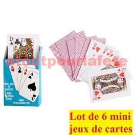 Lot de 6 Mini jeux de 54 cartes pour pinata, Kermesse Anniversaire Lot de 6 Mini jeux de 54 cartes pour pinata, Kermesse Anniversaire