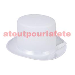Chapeau Gibus Haut de Forme "Rocambole" blanc, Conscrit