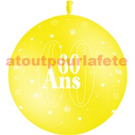 Ballon géant Anniversaire 60ans jaune citron