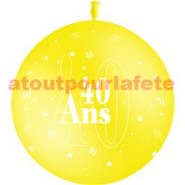 Ballon géant Anniversaire 40ans Jaune