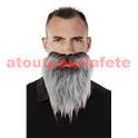 Barbe et moustache grise pour déguisement de Rabbin, Moine,