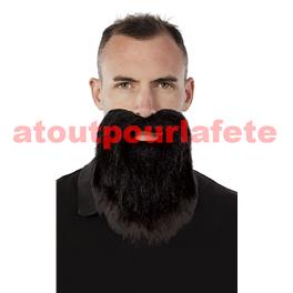barbe raide noire + moustache barbe raide noire + moustache