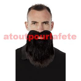 barbe raide noire + moustache