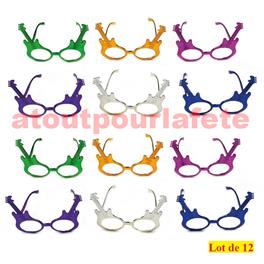 LOT PRIX PRO: 12 Lunettes guitare 1er prix sans verre (coloris panaché)