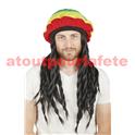 Bonnet Rasta Bob Marley avec perruque